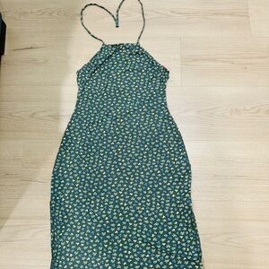 RVCA Green Halter Sundress for Casual Resort Wear